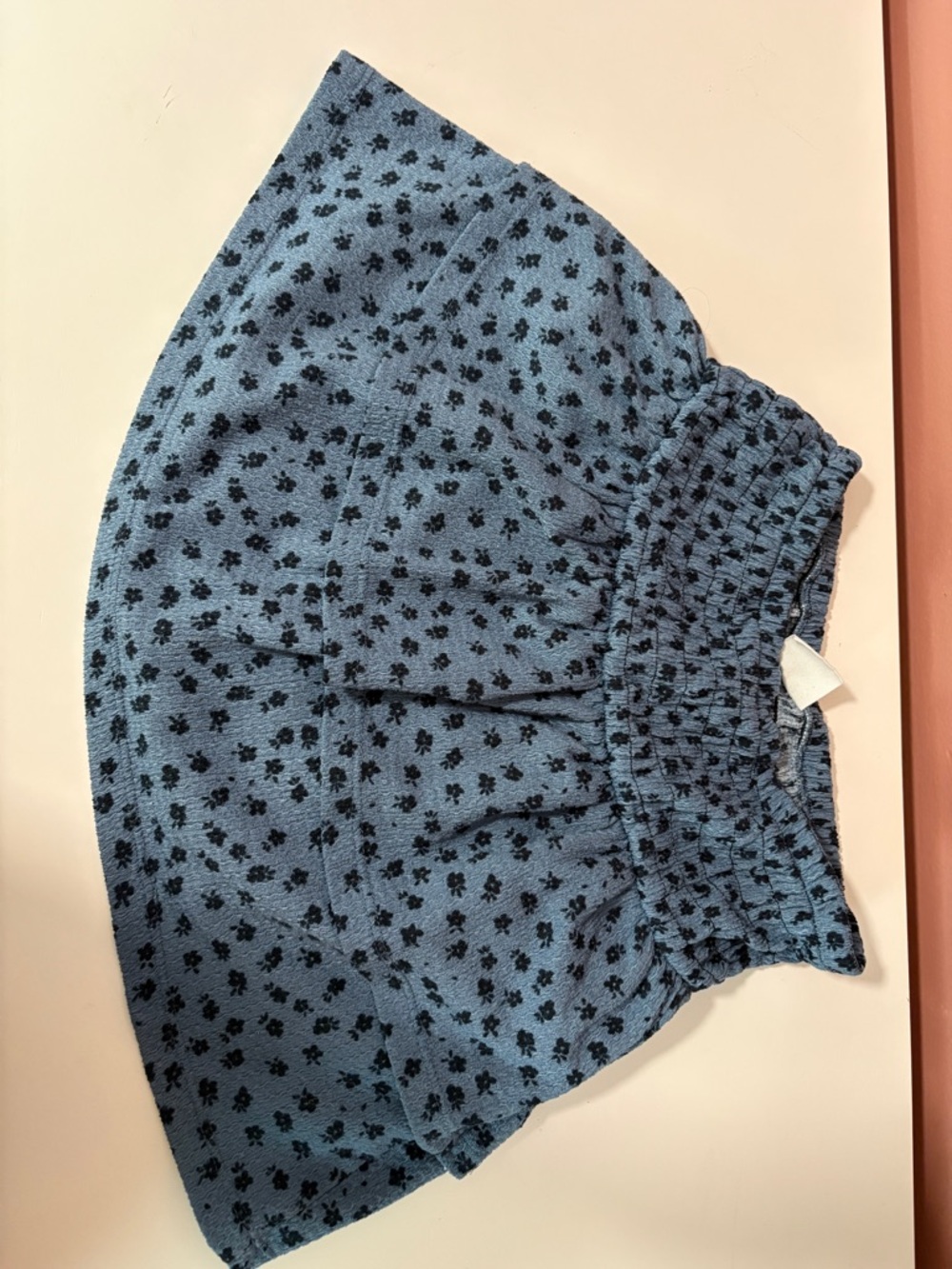 Zara Blue Floral Smocked Mini Skirt